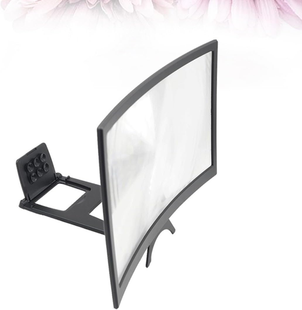 12-inch Foldable Curved Phone Screen Magnifier Stand High-Definition Mobile Screen Amplifier Holder Compatible with Smartphones for Movies and Gaming