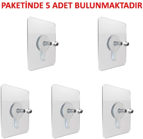 SÜper GÜÇlÜ ÇerÇeve Askisi Pİn Delgİsİz Vİdali Kanca YapiŞkanli Raf Tutucu Aski 5 Lİ