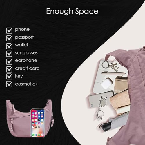 Image of Lyrovo Travel Crossbody Crescent Bags for Women Over Shoulder Purse with Zipper Half Moon Sling Bag & Waist Bag Unisex Chest Bag