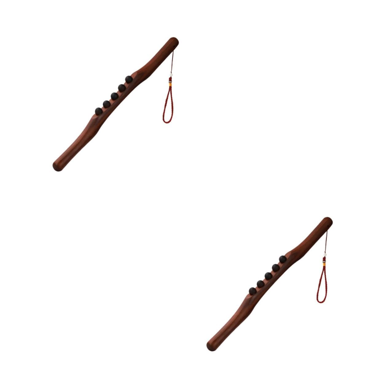 PACKOVE 2 Piezas Palo De Rodar Músculo Hombro Cuerpo Beto Herramienta Palo De Masaje Casero Vara Varilla De Raspado Barra De Masaje Corporal Barra De Raspado Raspando Palo Haya Brown
