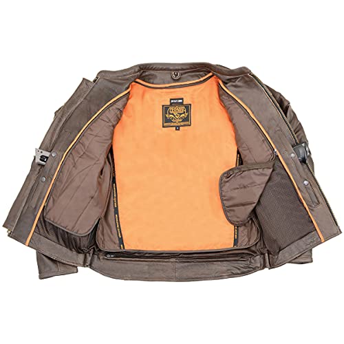 Image of Milwaukee Leather Men's Black Cowhide Quilted Pattern Scooter Style Racing Jacket MLM1545