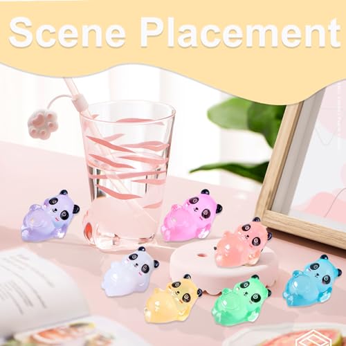 Figurines de panda en résine phosphorescentes pour loisirs créatifs