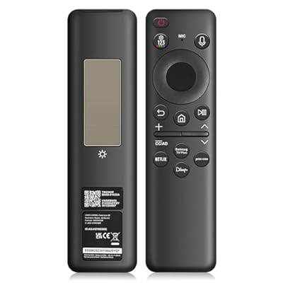 BN59-01432A Solar Voice Remote Replacement for Samsung TV Remote with Bluetooth Rechargeable Solar Cell, Compatible with Samsung Neo QLED S90D Smart 8K HDR Ultra HD TVs, VG-TM2360E 2023 Model, Black