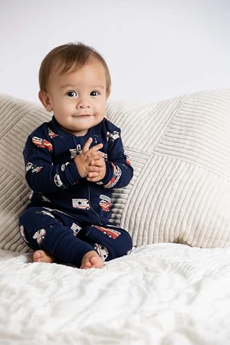 Image of MONICA + ANDY One Piece Baby Pajamas, 100% Organic Baby Clothes for Girls and Boys, Sizes For Newborn and Infant