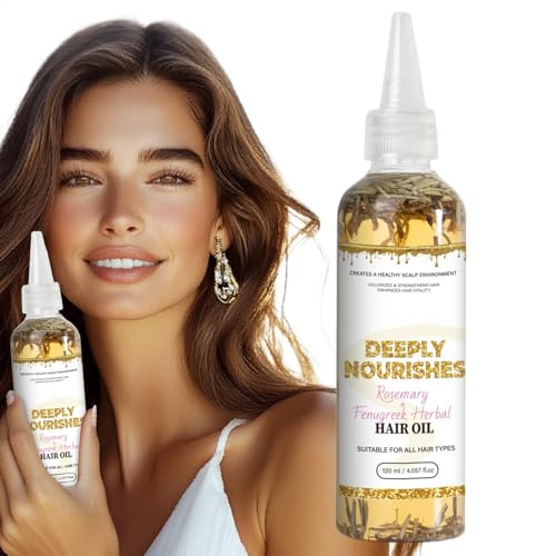 Aceite de alholva de romero para el cabello, botella acondicionadora profunda, absorción rápida, 120 ml, no graso/portátil y fácil de usar para el hogar, viajes, dormitorios, apartamentos, escuela