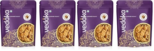 Image of Amazon Brand - Vedaka Walnut Kernels (Kashmiri Walnut) (1 Kg - 500 G X 4 Packs) | Walnut Without Shell | 100% Natural | Travel Snack | Indian Snack