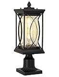 Delicavy Modern Outdoor Post Lantern Exterior Light Fixtures Pillar Lamp with 3 Inch Pier Mount Adap