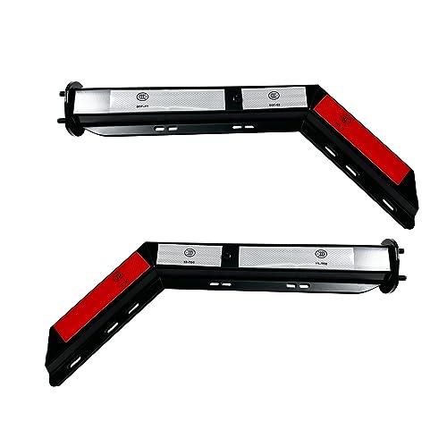 Image of Pair 30.25'' Heavy Duty Black 2.5 inch Bolt Spring Loaded Mud Flap Hanger Angled RH & LH for Semi Truck