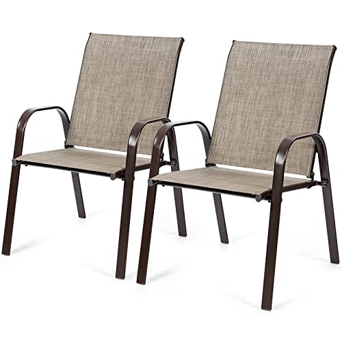 Tangkula 2 Piece Patio Dining Chairs