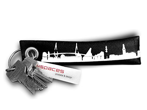 Preisvergleich Produktbild 44spaces Schlüsselanhänger Hamburg upycling Fahrradschlauch, Geschenk-Idee Männer Recycling-Material vegan