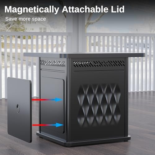 EAST OAK 2023 Gas Fire Table, 28-Inch, 5000BTU, Black