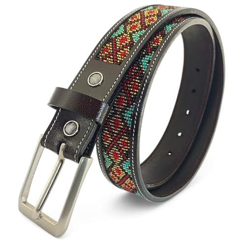 Cowboy Leather Beaded Belt For Men And women - Handmade Gift Accessory