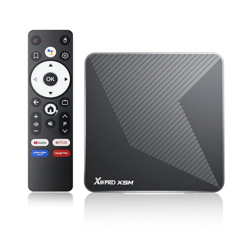 GREALT Android TV Box 14.0 4K 2025 Android Box S905X5M 4GB RAM 64GB ROM Quad Core 64bit, Support Dual-WiFi 2.4G-5.8G WIFI6 3D HDR10+ BT5.0 with Voice Remote Control