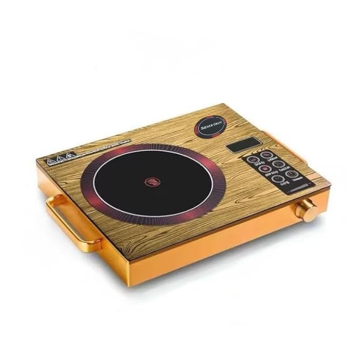 Image of Sizzle Cook Single Burner Infrared Electric Stove, Small Countertop Portable Hot Plate for Cooking, 3500W Ceramic Glass Infrared Burner with LCD Touch Screen(Odvra)