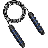 Ytnqd Jump Rope ，Angle-Free Ball Bearing Fast Rope Skipping Adjustable Memory Foam Anti Skid Handle Skipping Rope New Fitness Speed Rope for Men and Women Suitable for Aerobic Exercise (Black Blue)