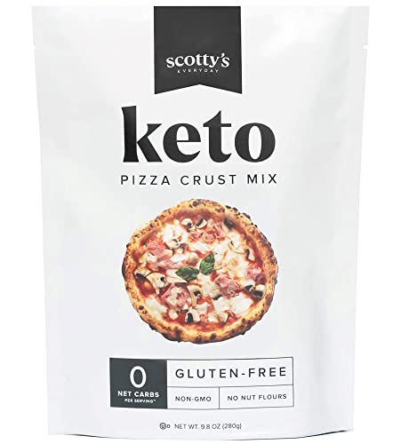 Keto Pizza Crust Zero Carb Mix - Keto and Gluten Free Pizza Baking Mix - 0g Net Carbs Per Slice - Easy to Bake - No Nut Flours - Makes 1 Pizza (8.4oz Mix)