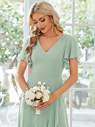 Robe longue fluide chic avec col V pour cérémonie et soirée - 6
