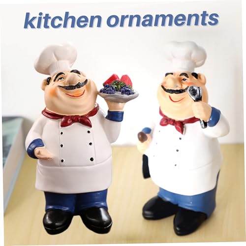 Ensemble statues dessin animé rétro de chef cuisinier pour cadeau de chef - 5