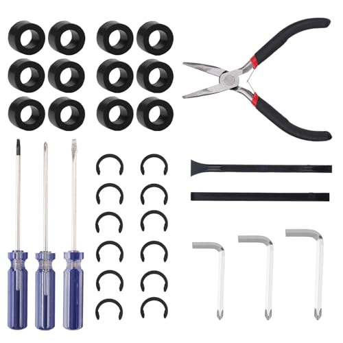 BOXOB 33 Packungen Gummiwalzen Ersatzset für Maker, Gummiwalzen Ersatz mit Befestigungsklemmen Schraubenschlüssel Schraubendreher Zange Verhindert Verschieben Kompatibel mit Maker