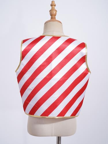 Kids Girls Stripes Vest Boys Candy Cane Outfits Xmas Waistcoat Christmas Performance Party Dress Up4