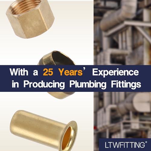 Ltwfitting HF60650HF61625HF63PT650 Value Pack 3/8-Inch Od Brass Compression Insert,Sleeve Ferrule,Nut thumb #4