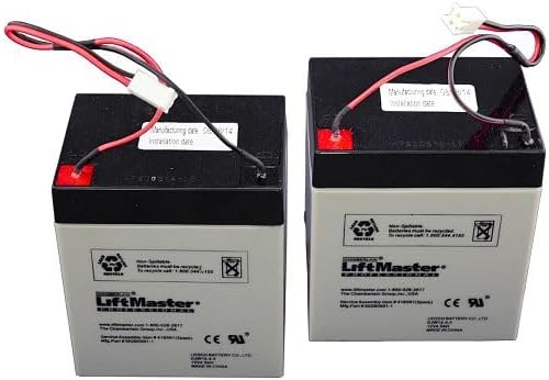 Liftmaster Batteries for 475LM Battery Backup- External Unit. Set of 2 Batteries #41B0591 - USA Vendor -New Productions Dates- 100% OEM | 12V 4.5Ah SLA | Also Fits 8500 Series, WD952KD, WD952LD, HD800D | 100% OEM | GarageDoorProject