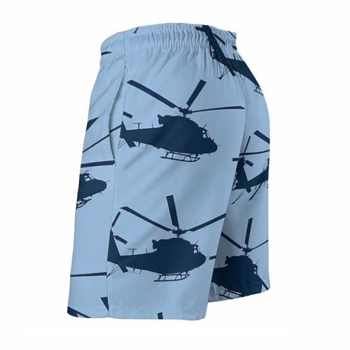 Helicopter Mens Swim Trunks with Mesh Lining Stretch Swimming Shorts Quick Dry with Pockets for Beach4