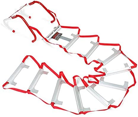 Portable Fire Ladder, 2 Story Window Emergency Escape Safety Cord, with Anti-Slip Rungs Wide Steps V Center Support, Perfect for Windows and Balconies (Color : Red, Size : 20m)