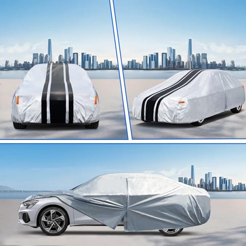 Image of Car Cover Custom Fit for Dodge Challenger Sedan (2008-2025) | Waterproof All Weather for Automobiles Full Exterior Cover Rain Sun Snow UV Protector.