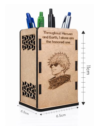 Image of Satoru Gojo Wooden Organizer Pen Stand | Anime Pencil Holder for Study Table | Jujutsu Kaisen Desk Accessories