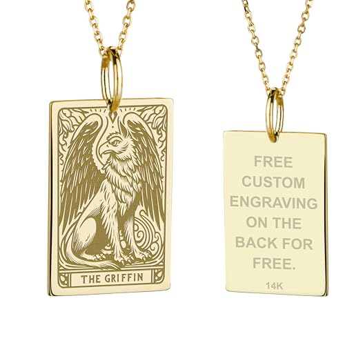14K Gold The Griffin Necklace | Majestic Fantasy Pendant | Personalized Legendary Amulet Jewelry | Crafted Power Talisman | Mythical Guardian Charm | High Fantasy Gift for Brother | Regal Beast Symbol