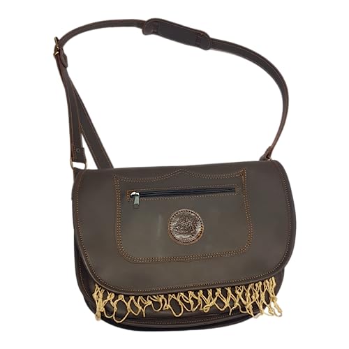 Morral Cuero Caza con Red de cáñamo