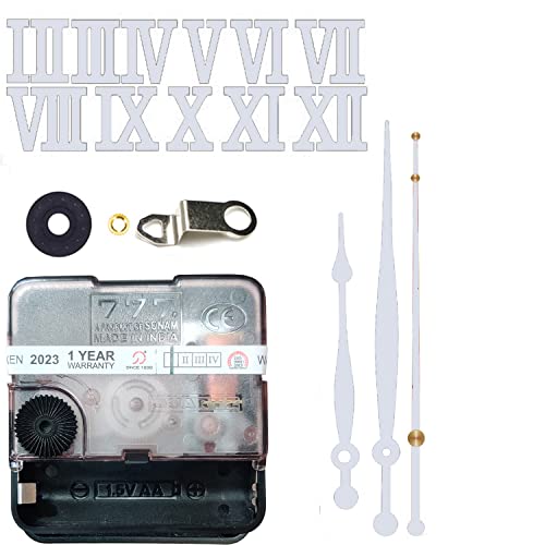Image of 12 Pcs Arabic Mirrored Acrylic Numerals Movement Machine 22mm for Wood Resin Marble Clock Fancy Needles Pack 1 (White D1)