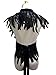 L'VOW Real Black Feather Body Harness Tank Tops Halloween Party Costume (Black-003)