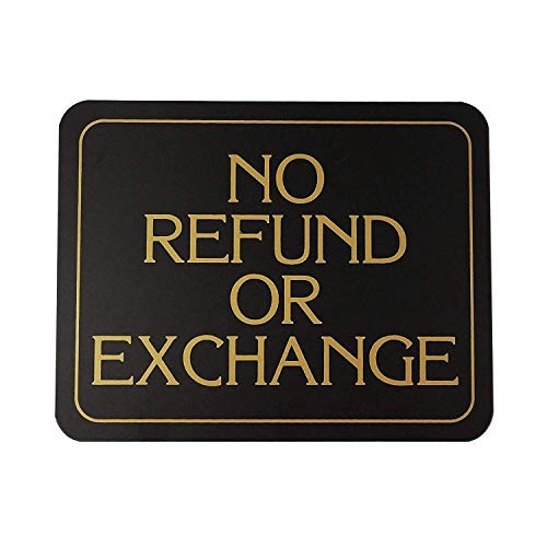 Panneau d'affaires No Refund or Exchange pour comptoir de boutique et magasin