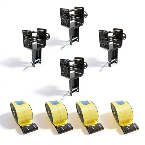 Trailer Stake Pocket Winch 4 Pack Products Stake Pocket Winch & Winch Straps Kit 16200 lbs Break Strength with 4