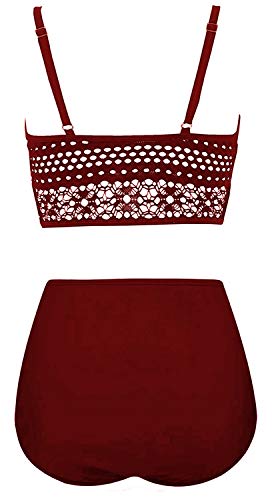 Womens Vintage Polka Underwire High Waisted Swimsuit Bathing Suits Bikini