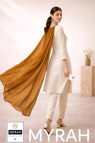 Image of MYRAH Chiffon Solid Casual Daily Use Dupatta For Women's & Girls Length - 2.50 Meter