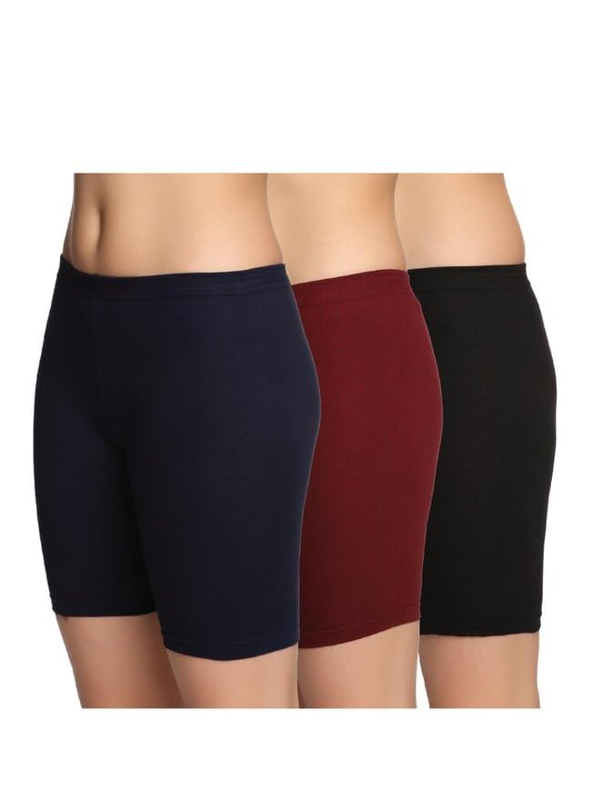 Image of Lux Karishma Shorts - 100% Pure Cotton, Soft & Breathable Undershorts for Women & Girls, Non-See-Through, Perfect for Layering Under Skirts & Everyday Use (Colors May Vary)