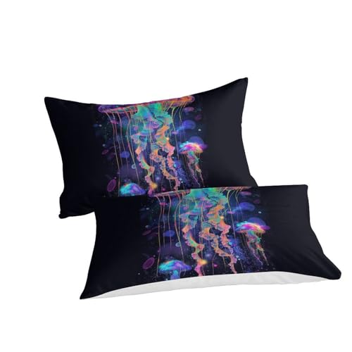 Housse de couette méduses 3D en microfibre 260x220cm pour lit super king - 3