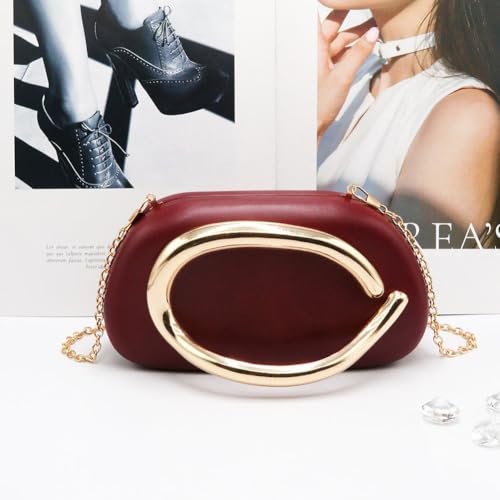 Image of Acrylic Clutch Purse for Women Classic Round Acrylic Evening Handbag Vintage Metal Handlebars Bag for Wedding Party Prom