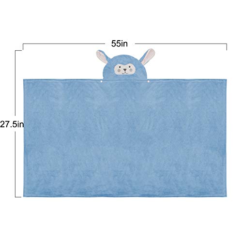 Romasa Baby Bath Towel Hooded Ultra Soft Towel Highly Absorbent Bathrobe Blanket Toddlers Shower Gifts For Boys Girls-27.5" X 55" (Blue) #TOP1