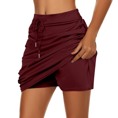 Jupe Short de Tennis pour Femme, Femme 2 en 1 Jupe de Golf...