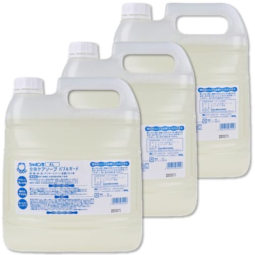 全身ケアソープ バブルガード 詰替用 4L×3個セット【業務用 まとめ買い】 シャボン玉 清拭料 介護 保湿成分無添加 たっぷり 肌にやさしい 低刺激 全身洗浄 ソープ (4L×3個セット)