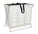 Produktbild WENKO Wäschesammler Trio Beige, stabiler Wäschekorb mit Deckel und praktischen Tragegriffen, 130 l Stauraum und drei Fächer, (B x H x T): 63 x 57 x 38 cm, Aufschriften "Dark", "Light", "Color"