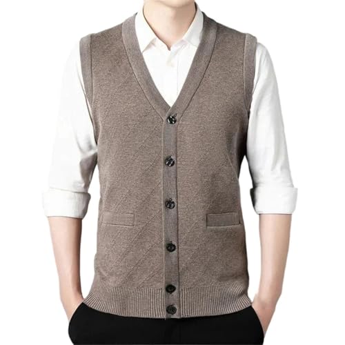 Men V Neck Knit Sweater Vest Fall Winter Warm Casual Slouchy Comfortable Sleeveless