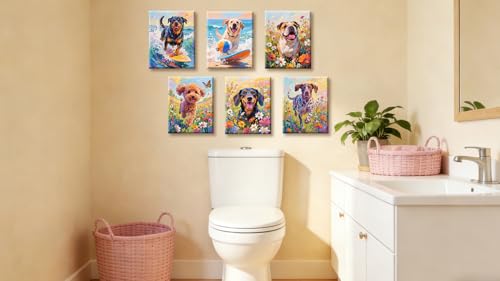 Image of Frimeeme Frame Funny Dog Canvas Wall Art, 6 Pieces, 8X10 Frames