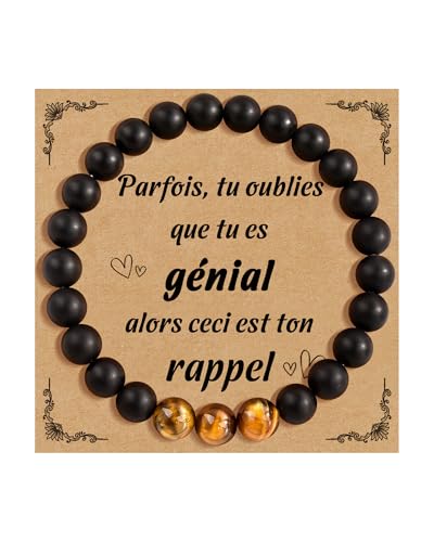 CheersLife Bracelet Pierre Naturelle Homme Cadeau Homme...