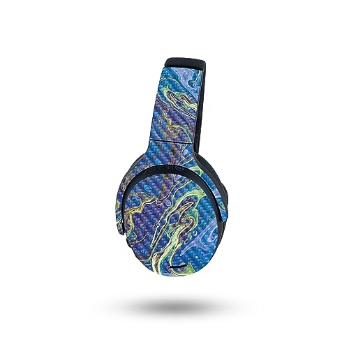 Image of MightySkins Carbon Fiber Skin Compatible with Skullcandy Crusher ANC 2 - Blue Pour | Protective, Durable Textured Carbon Fiber Finish | Easy to Apply, Remove, and Change Style