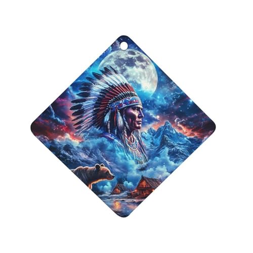 Indian Bear Car Air Freshener Hanging Aromatherapy Tablets for Car Accessories Rhombus